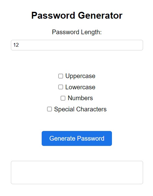 Password Generator Project Screenshot